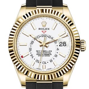 Rolex Sky-Dweller 42 White Dial 18K Yellow Gold Men’s Watch 326238