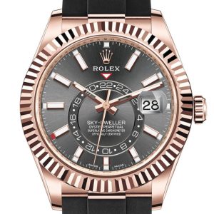 Rolex Sky-Dweller 42 Rhodium Dial 18K Rose Gold Men’s Watch 326235