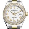 Rolex Datejust 28 White Roman Dial Diamond Bezel Yellow Gold Ladies Watch 279383Rbr 279383