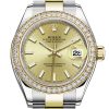 Rolex Datejust 28 Champagne Dial Diamond Bezel Yellow Gold Ladies Watch 279383Rbr 279383