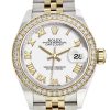 Rolex Datejust 28 White Roman Dial Diamond Bezel Yellow Gold Jubilee Ladies Watch 279383Rbr 279383