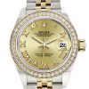 Rolex Datejust 28 Champagne Roman Dial Diamond Bezel Yellow Gold Jubilee Ladies Watch 279383Rbr