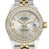 Rolex Datejust 28 Silver Roman Dial Diamond Bezel Yellow Gold Jubilee Ladies Watch 279383Rbr 279383