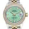 Rolex Datejust 28 Mint Green Set With Diamonds Dial Diamond Bezel Yellow Gold Jubilee Ladies Watch