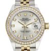 Rolex Datejust 28 Silver Set With Diamonds Dial Diamond Bezel Yellow Gold Jubilee Ladies Watch