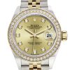 Rolex Datejust 28 Champagne Set With Diamonds Dial Diamond Bezel Yellow Gold Jubilee Ladies Watch