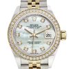 Rolex Datejust 28 White Mother-Of-Pearl Set With Diamonds Dial Diamond Bezel Yellow Gold Jubilee