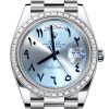 Rolex Day Date 40 Ice Blue Arabic Dial Diamond Bezel Platinum President Bracelet 228396TBR