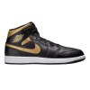 Nike Air Jordan 1 Mid Black Metallic Gold