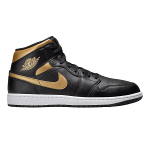 Nike Air Jordan 1 Mid Black Metallic Gold