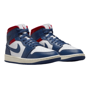 Nike Air Jordan 1 Mid French Blue Gym Red (W) Side