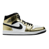 Nike Air Jordan 1 Mid Metallic Gold Black White