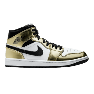 Nike Air Jordan 1 Mid Metallic Gold Black White