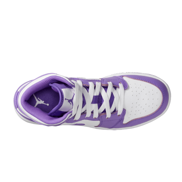 Nike Air Jordan 1 Mid Purple Venom (GS) Oben