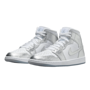 Nike Air Jordan 1 Mid SE Metallic Silver (W) Side
