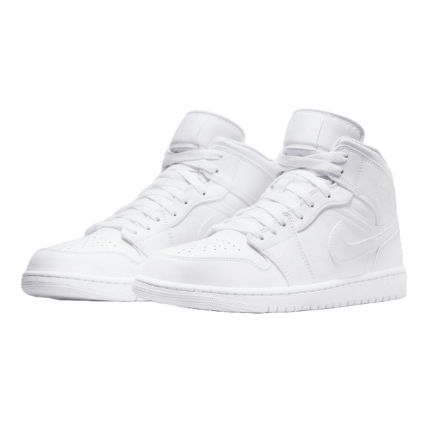 Nike Air Jordan 1 Mid Triple White Side