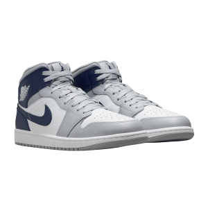 Nike Air Jordan 1 Mid Wolf Grey Midnight Navy Side