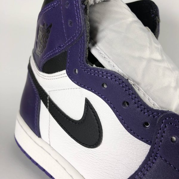 Nike Air Jordan 1 Retro High Court Purple White (GS) Swoosh