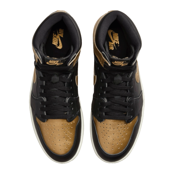 Nike Air Jordan 1 Retro High OG Black Metallic Gold (GS) Oben
