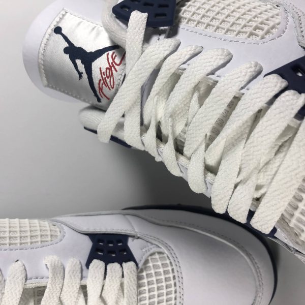 Nike Air Jordan 4 Retro White Midnight Navy Tongue